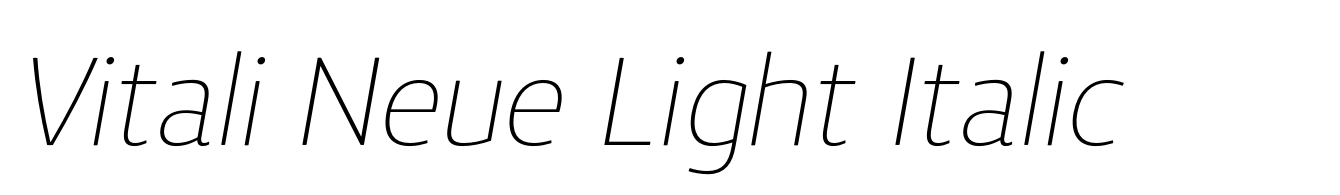 Vitali Neue Light Italic
